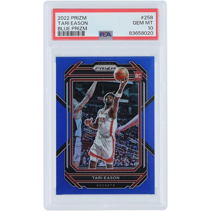 Tari Eason Houston Rockets 2022-23 Panini Prizm Blue Prizm #258 #58/199 PSA Authenticated 10 Rookie Card