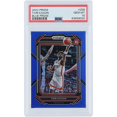 Tari Eason Houston Rockets 2022-23 Panini Prizm Blue Prizm #258 #58/199 PSA Authenticated 10 Rookie Card