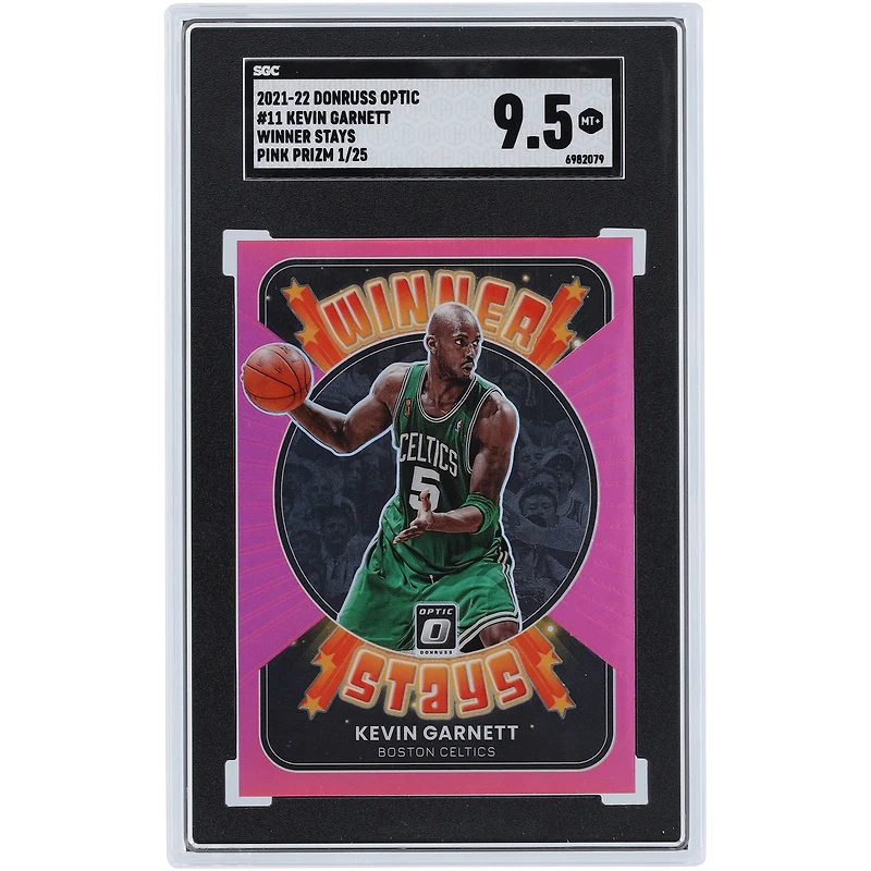 Kevin Garnett Boston Celtics 2021-22 Panini Donruss Optic Winner Stays Pink #11 #1/25 SGC Authenticated 9.5 Card