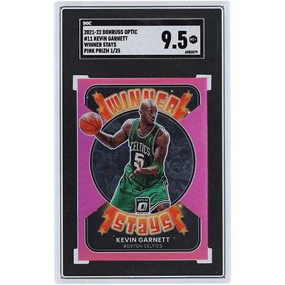 Kevin Garnett Boston Celtics 2021-22 Panini Donruss Optic Winner Stays Pink #11 #1/25 SGC Authenticated 9.5 Card