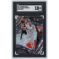 Kristaps Porzingis Dallas Mavericks 2021-22 Panini Select Zebra Prizm Courtside #277 SGC Authenticated 10 Card