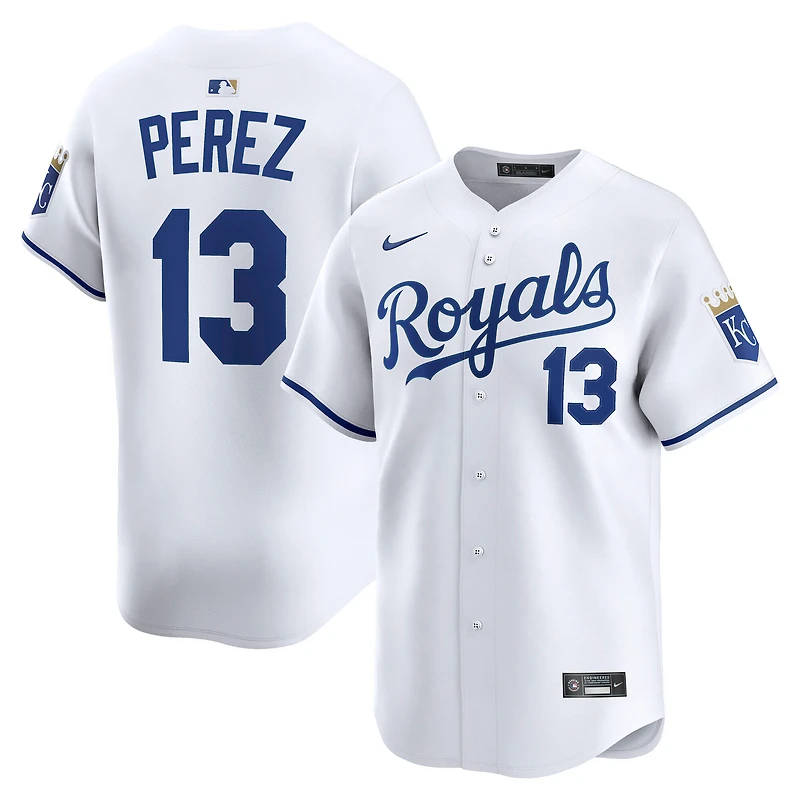 Men's Nike Salvador Perez White Kansas City Royals Home Limited Player Jersey