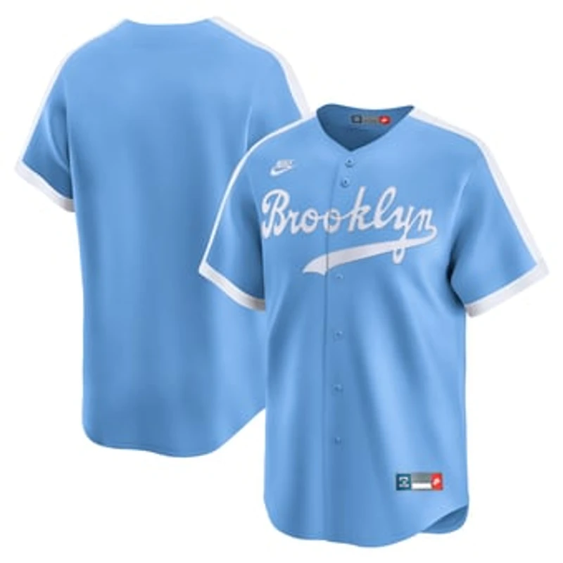 Men's Nike Light Blue Brooklyn Dodgers Cooperstown Collection Limited Jersey