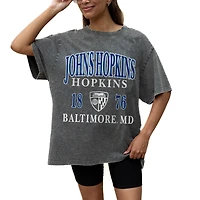 Women's Gameday Couture Grey Johns Hopkins Blue Jays Oversized Snow Wash T-Shirt