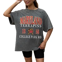Women's Gameday Couture Grey Maryland Terrapins Oversized Snow Wash T-Shirt