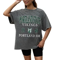 Women's Gameday Couture Grey Portland State Vikings Oversized Snow Wash T-Shirt
