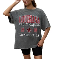 Women's Gameday Couture Grey Louisiana Ragin' Cajuns Oversized Snow Wash T-Shirt