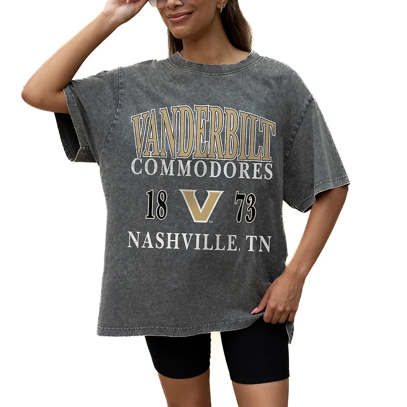 Women's Gameday Couture Grey Vanderbilt Commodores Oversized Snow Wash T-Shirt