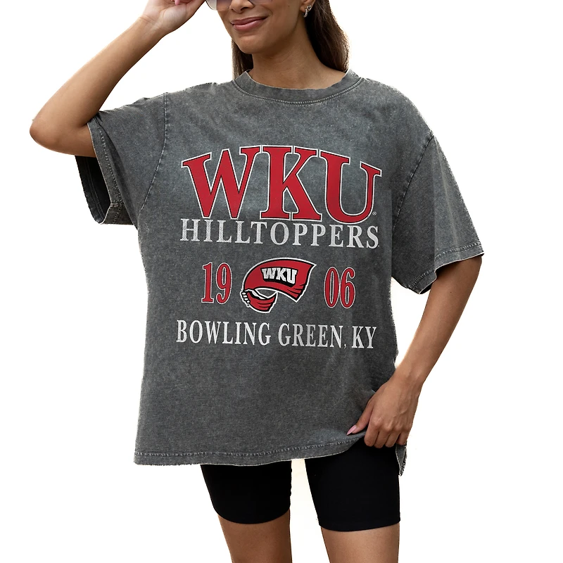 Women's Gameday Couture Grey Western Kentucky Hilltoppers Oversized Snow Wash T-Shirt