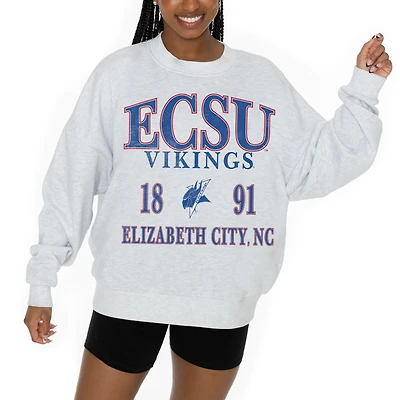 Women's Gameday Couture Ash Elizabeth City State University Vikings Premium Fleece Pullover Sweatshirt