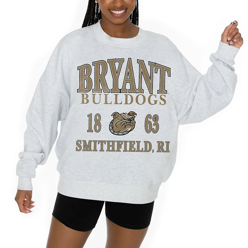 Women's Gameday Couture Ash Bryant Bulldogs Premium Fleece Pullover Sweatshirt
