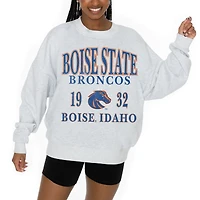 Women's Gameday Couture Ash Boise State Broncos Premium Fleece Pullover Sweatshirt