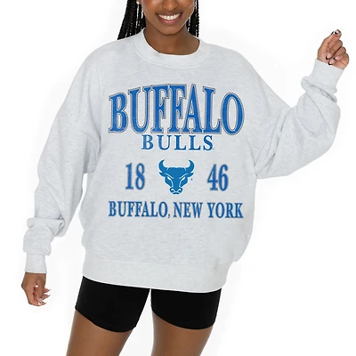 Women's Gameday Couture Ash Buffalo Bulls Premium Fleece Pullover Sweatshirt