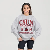 Women's Gameday Couture Ash Cal State Northridge Matadors Premium Fleece Pullover Sweatshirt