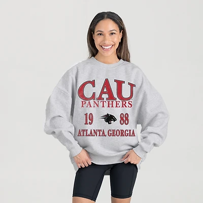 Women's Gameday Couture Ash Clark Atlanta University Panthers Premium Fleece Pullover Sweatshirt