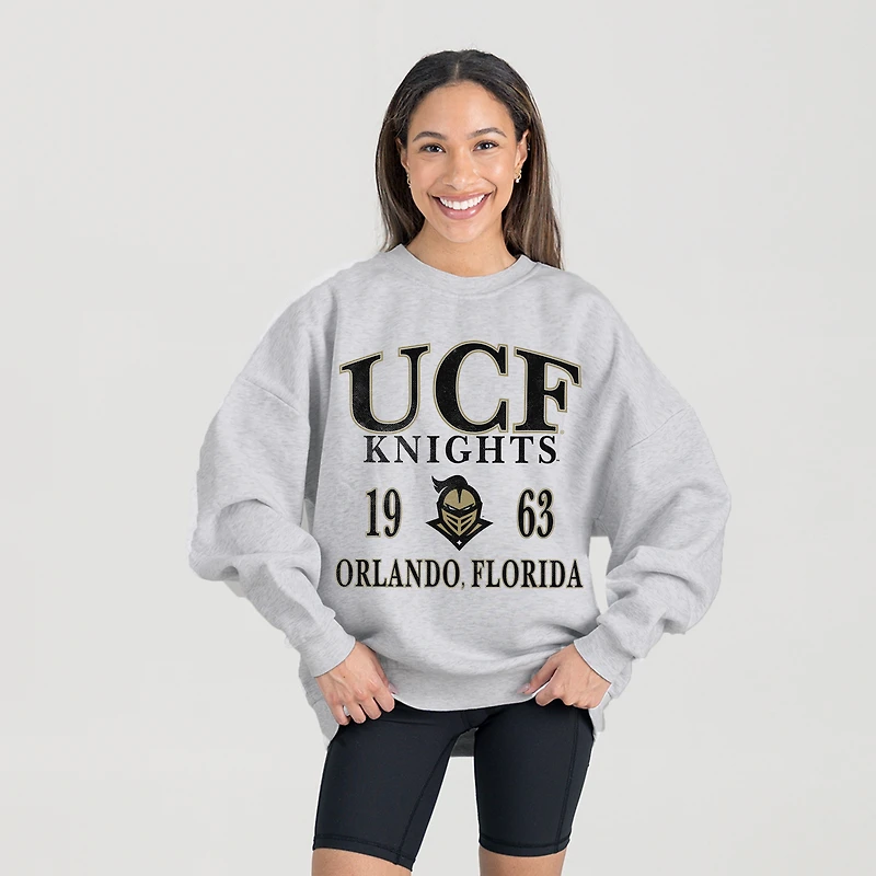 Women's Gameday Couture Ash UCF Knights Premium Fleece Pullover Sweatshirt