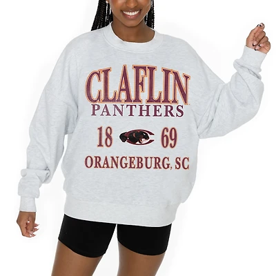 Women's Gameday Couture Ash Claflin Panthers Premium Fleece Pullover Sweatshirt