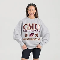 Women's Gameday Couture Ash Central Michigan Chippewas Premium Fleece Pullover Sweatshirt