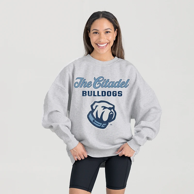 Women's Gameday Couture Ash Citadel Bulldogs Premium Fleece Pullover Sweatshirt