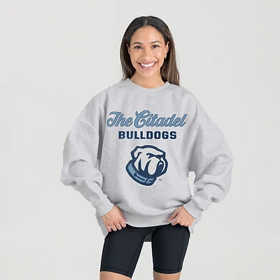 Women's Gameday Couture Ash Citadel Bulldogs Premium Fleece Pullover Sweatshirt