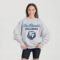 Women's Gameday Couture Ash Citadel Bulldogs Premium Fleece Pullover Sweatshirt