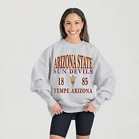 Women's Gameday Couture Ash Arizona State Sun Devils Premium Fleece Pullover Sweatshirt