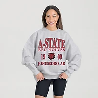 Women's Gameday Couture Ash Arkansas State Red Wolves Premium Fleece Pullover Sweatshirt