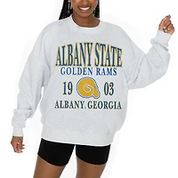 Women's Gameday Couture Ash Albany State Golden Rams Premium Fleece Pullover Sweatshirt