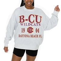 Women's Gameday Couture Ash Bethune-Cookman Wildcats Premium Fleece Pullover Sweatshirt