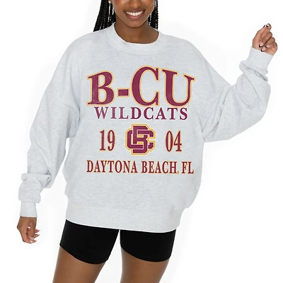 Women's Gameday Couture Ash Bethune-Cookman Wildcats Premium Fleece Pullover Sweatshirt