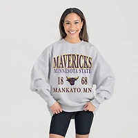 Women's Gameday Couture Ash Minnesota State Mavericks Premium Fleece Pullover Sweatshirt