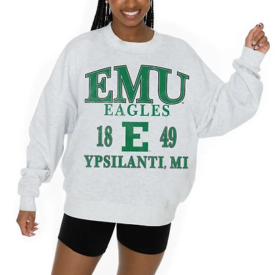Women's Gameday Couture Ash Eastern Michigan Eagles Premium Fleece Pullover Sweatshirt