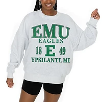 Women's Gameday Couture Ash Eastern Michigan Eagles Premium Fleece Pullover Sweatshirt
