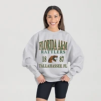Women's Gameday Couture Ash Florida A&M Rattlers Premium Fleece Pullover Sweatshirt