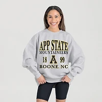 Women's Gameday Couture Ash Appalachian State Mountaineers Premium Fleece Pullover Sweatshirt