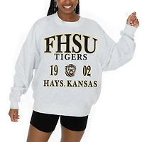 Women's Gameday Couture Ash Fort Hays State Tigers Premium Fleece Pullover Sweatshirt