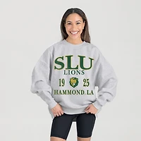 Women's Gameday Couture Ash Southeastern Louisiana Lions Premium Fleece Pullover Sweatshirt