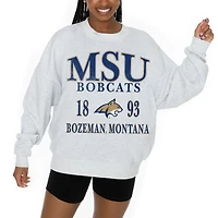 Women's Gameday Couture Ash Montana State Bobcats Premium Fleece Pullover Sweatshirt