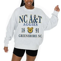Women's Gameday Couture Ash North Carolina A&T Aggies Premium Fleece Pullover Sweatshirt