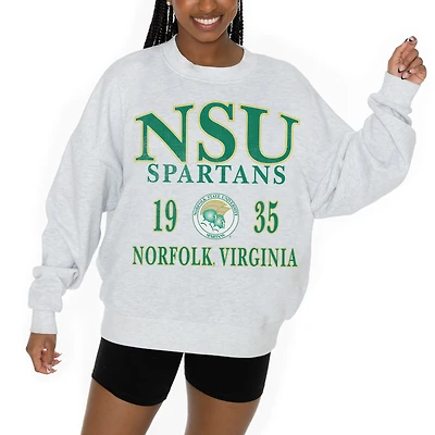 Women's Gameday Couture Ash Norfolk State Spartans Premium Fleece Pullover Sweatshirt