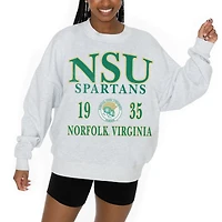 Women's Gameday Couture Ash Norfolk State Spartans Premium Fleece Pullover Sweatshirt