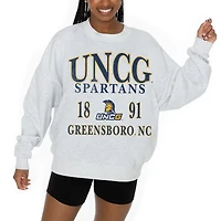 Women's Gameday Couture Ash UNCG Spartans Premium Fleece Pullover Sweatshirt