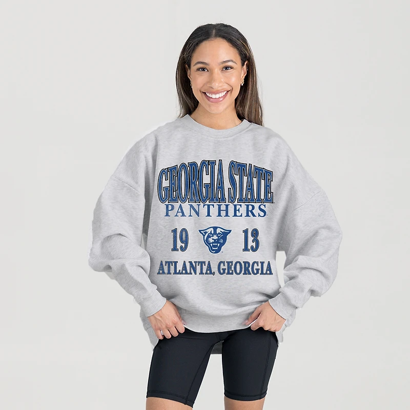 Women's Gameday Couture Ash Georgia State Panthers Premium Fleece Pullover Sweatshirt