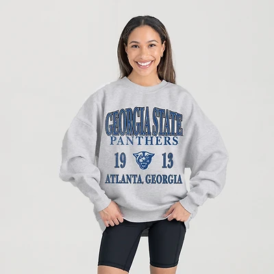 Women's Gameday Couture Ash Georgia State Panthers Premium Fleece Pullover Sweatshirt