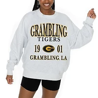 Women's Gameday Couture Ash Grambling Tigers Premium Fleece Pullover Sweatshirt
