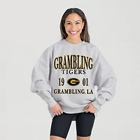 Women's Gameday Couture Ash Grambling Tigers Premium Fleece Pullover Sweatshirt