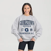 Women's Gameday Couture Ash Georgetown Hoyas Premium Fleece Pullover Sweatshirt