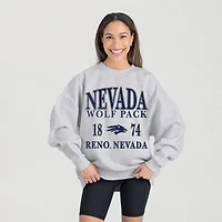 Women's Gameday Couture Ash Nevada Wolf Pack Premium Fleece Pullover Sweatshirt