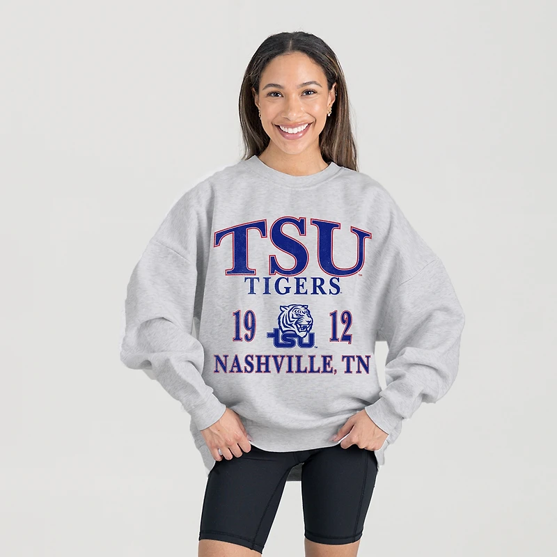 Women's Gameday Couture Ash Tennessee State Tigers Premium Fleece Pullover Sweatshirt