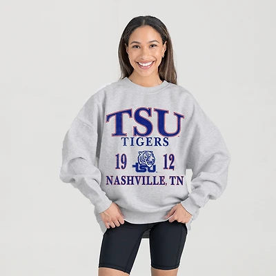 Women's Gameday Couture Ash Tennessee State Tigers Premium Fleece Pullover Sweatshirt